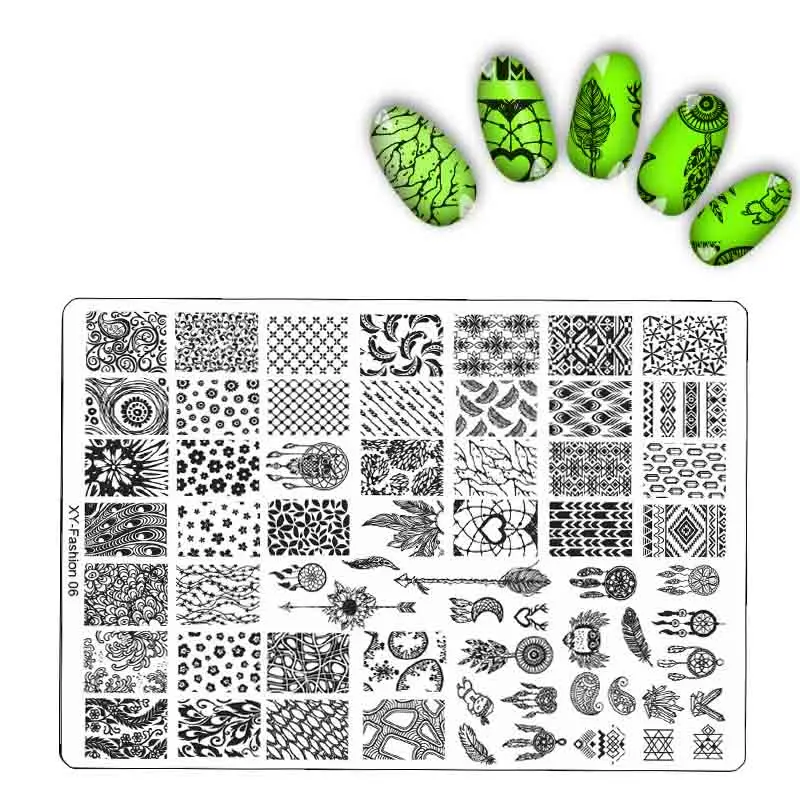 Большой размер 21*14,5 см пластины для штамповки ногтей для прозрачного пластика печать бабочка цветок кружева DIY Дизайн ногтей Шаблоны