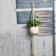 Винтажное настенное комнатное растение макраме вешалка веревка цветочный горшок держатель цепочка ручной работы джутовая веревка садовое украшение