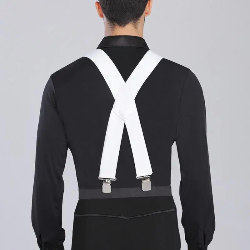 

2018 Mens Clip-on Suspenders Elastic Adjustable Braces Solids 2 Colors 2015 New Arrival Dance Acessorios