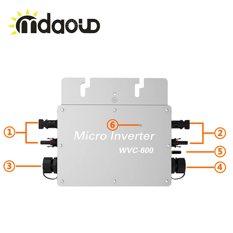 

600W waterproof grid tie solar micro inverter input 22-50VDC TO 220V 110V IP65 communication function with WIRELESS CONTROLLING