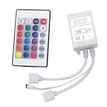 Connecteurs à double sortie 24 clés DC 12V, 2 Ports de contrôle IR, télécommande RGB, alimentation pour bande LED SMD 3528 5050 2835