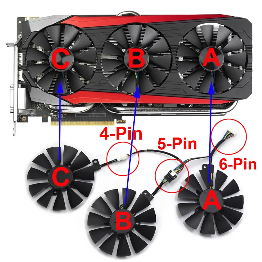 88 мм PLD09210S12HH PLD09210S12M кулер fanfor ASUS STRIX GTX980TI RX480/580 R9 390X/R9 390 GTX 1060 GTX1070 1070Ti 1080Ti игровая