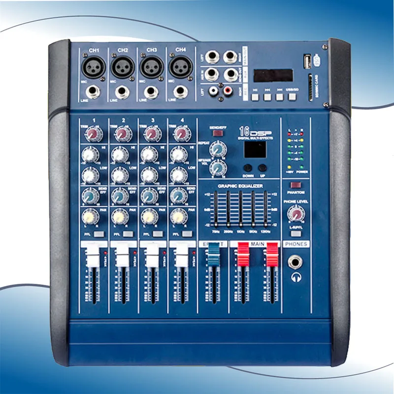 PMX402D USB 4 Channel Digtal Mic Line Audio Mixing Mixer Console with