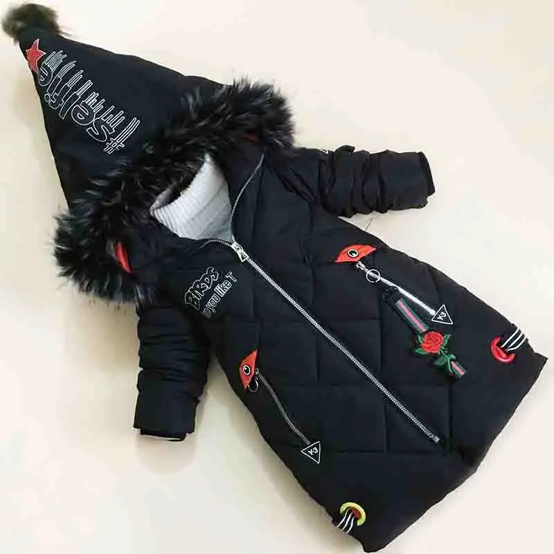 

BibiCola kids girl outerwear 2018 girl winter down cotton jacket teenagers down jacket children winter filling down jacket girls