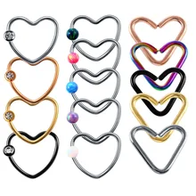 1 шт. модные кольца в форме сердца Daith, опал, драгоценный камень, хрящ, трагус, пирсинг носа, кольца-кольца, кольцо Daith, пирсинг, Сексуальные Ювелирные изделия