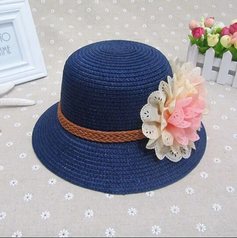 Новинка года, модная детская шляпа от солнца, весенне-летние кепки для девочек, для путешествий, предотвращаются, соломенные шляпы, размер 51-52 см, 6124