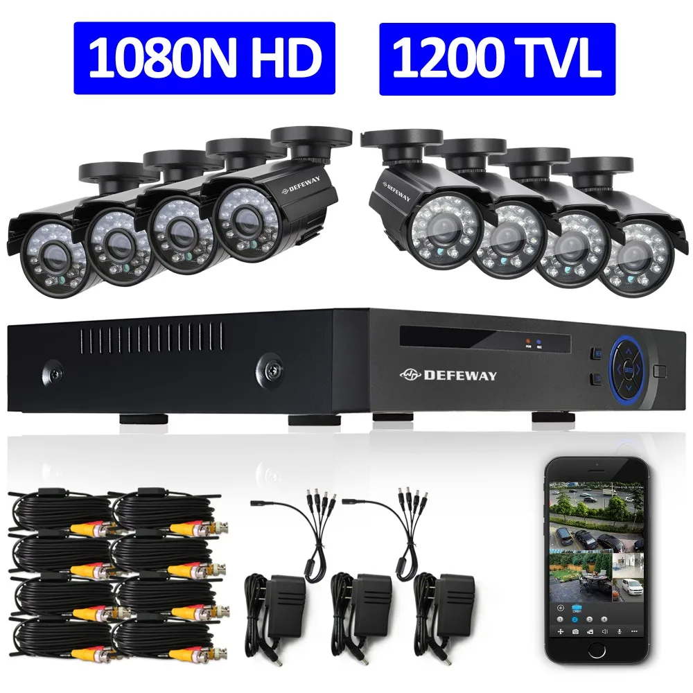 Buy DEFEWAY 8CH 1080N HDMI DVR 1200TVL 720P HD Outdoor