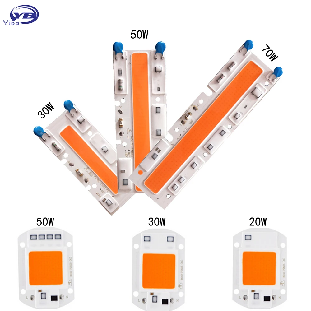 Полный спектр светодиодный светильник для выращивания аквариумных растений светильник 20 Вт 30 Вт 50 Вт 70 Вт Фито Лампа COB светодиодный матричный диодный чип DIY Phytolamp