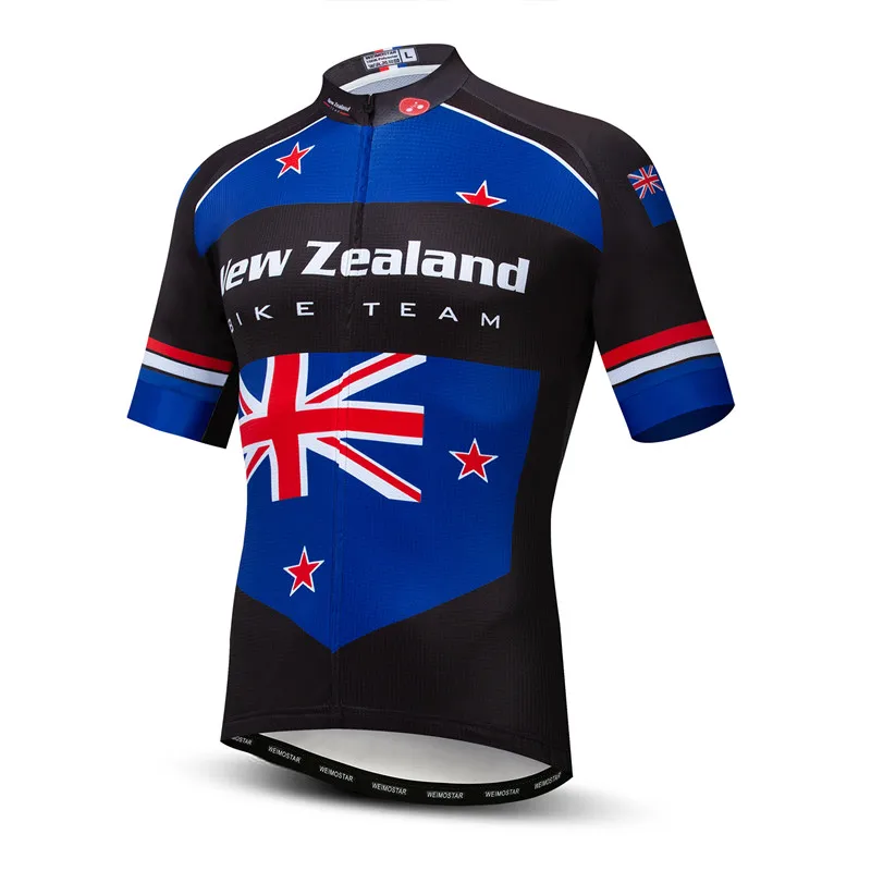 Weimostar 17 цветов национальная команда Велоспорт Джерси рубашка мужская летняя горная велосипедная одежда быстросохнущая Дорога MTB велосипед Джерси Топы - Цвет: New Zealand