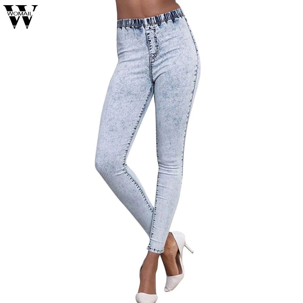 WOMAIL 2017 Jeans Womens High Waist Elastic Skinny Denim