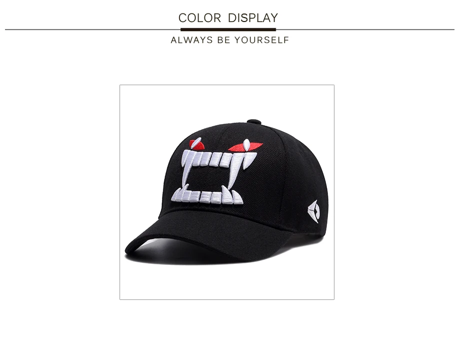 ADK Cotton Korean Style Baseball Hat For Girls With Big Teeth Pattern Fashion Leisure Sun Protection Snapback Popular (4)