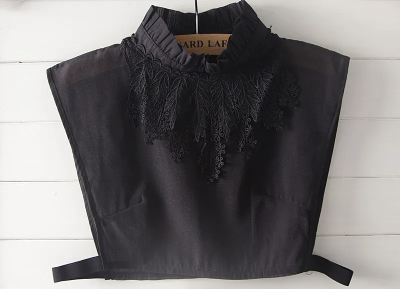 

Vintage Detachable Collar Shirt Fake Pure Collar White Black Tie Lace False Collar Lapel Blouse Top Women Clothes Accessories