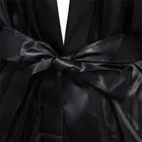 MUPLY Новое сексуальное женское белье плюс размер атласное кружево черное кимоно интимное ночное белье халат сексуальное ночное платье женское эротическое нижнее белье