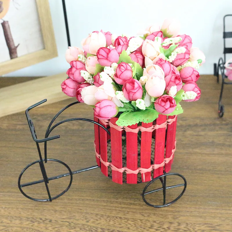 Flone Artificial Flower Set Simulated Flower Car Bicycle Flower Set Bouquets Wedding Home Indoor Household Decor Silk Flower  (11)