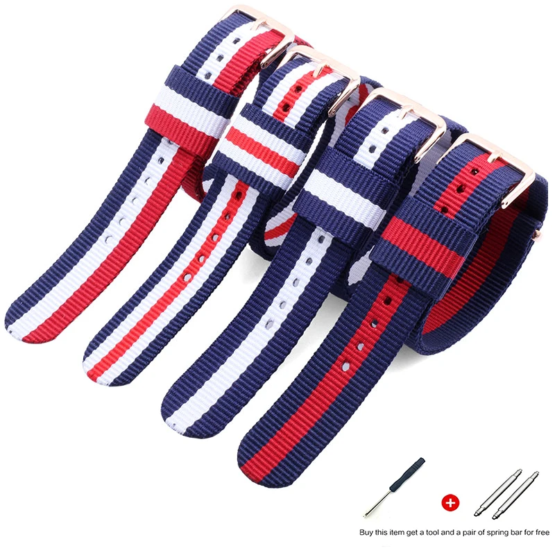 

Top Quality Solid Colorful Nylon Strap Watchbands 20mm Watch Band Belts for Watch dw Luxury Watch Accessory