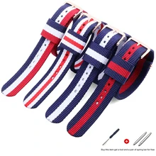 Top Quality Solid Colorful Nylon Strap Watchbands 20mm Watch Band Belts for Watch dw Luxury Watch Accessory