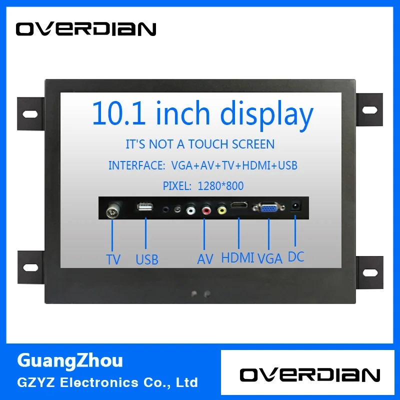 

10/10.1"PC Monitor/Display VGA/USB/HDMI/AV/TV Interface Metal Shell Embedded Frame Industrial Control Lcd Monitor 1280*800