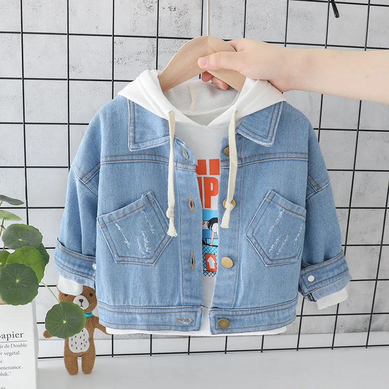 

Kid Toddler Jean Coat Clothing Spring Autumn 1 2 3 4 Years Cute Dog Print Outerwear Clothing 2019 Fashion Boy Girl Coats