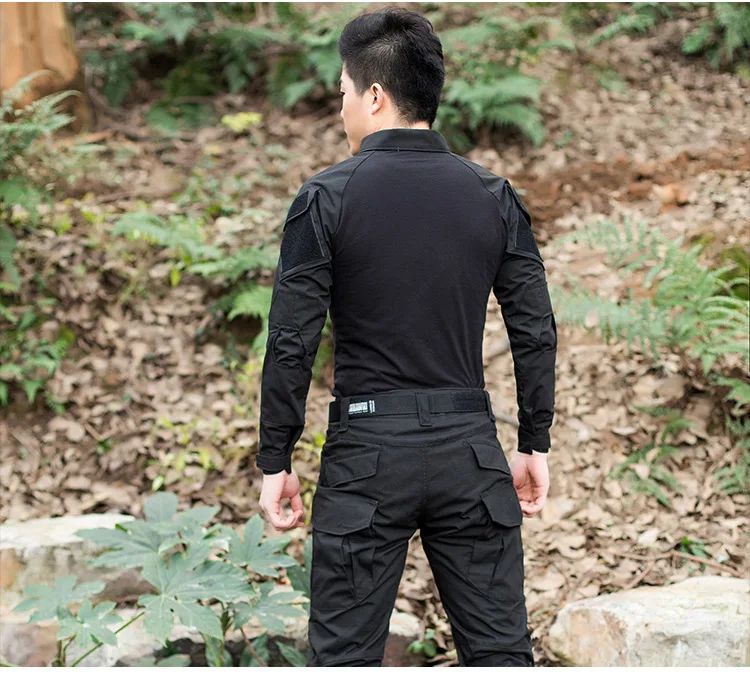 Военная Униформа Мультикам армейская боевая рубашка черная для мужчин камуфляж Америка тактические рубашки лягушка Одежда