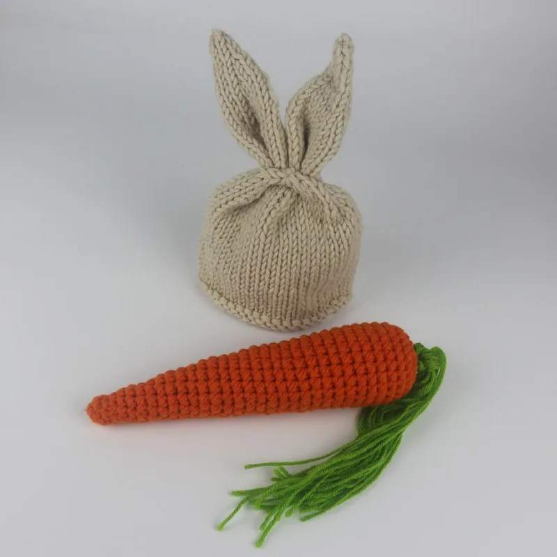 Boy Girls Baby Set Newborn Photography Props Cartoon Animal Style Bunny Rabbit Baby Hat Shorts and Carrot GM032 (1)
