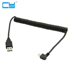 1 м 3ft прямоугольный 90 градусов USB 2,0 Mini Male A type Male Stretch Дата-кабель для SSD и жесткого диска