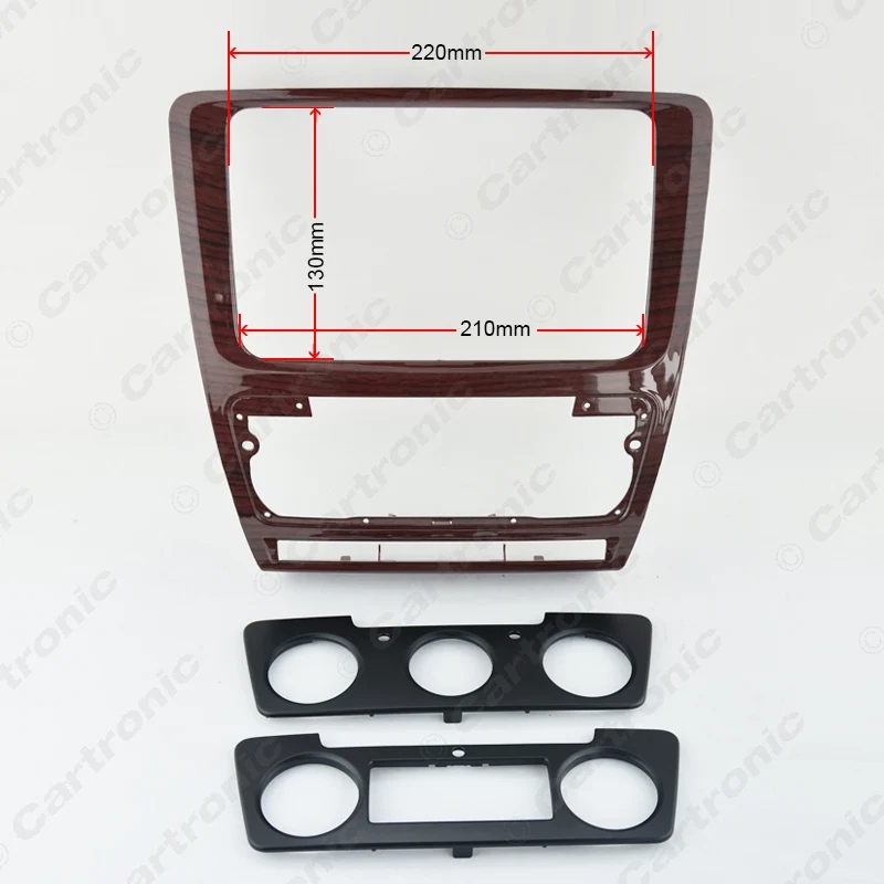 FEELDO красное дерево автомобиля Радио Стерео 2DIN фасции панель и установка рамка Переходная отделка Установка монтажный комплект для Skoda Octavia авто/руководство