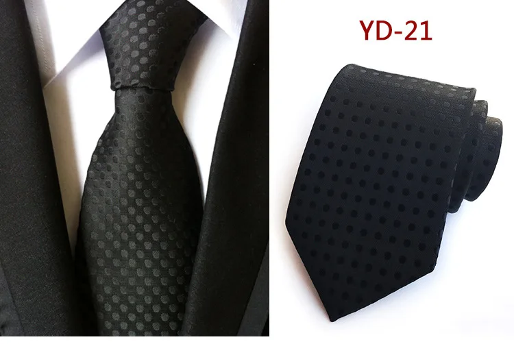 Классический Модный Шелковый галстук в клетку, в полоску, однотонный, зеленый, оранжевый, красный, в горошек, галстук для мужчин, деловые, вечерние, свадебные, официальные, 8 см галстуки - Цвет: W21