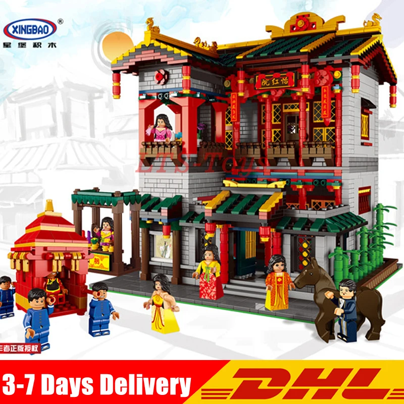 

DHL Xingbao 01003 3320Pcs Creative MOC Series The Yi-hong courtyard Set Children Building Blocks Bricks Toys Lepin