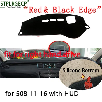 

Stplrgecp right hand drive Double layer Dash Mat Dashmat Dashboard Cover Sun Shade Dash Board Cover Carpet for Peugeot 508