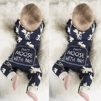 2016 Fashion Baby Romper Infant Newborn Bebes Boy Girl Clothes Autumn Winter Long Sleeve Christmas Moose Jumpsuit Rompers 3