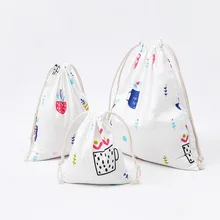 Печатный хлопок белье пачка рот чай подарок конфеты упаковка сумки Сельский стиль цветок медведь мультфильм смарт сумка для покупок
