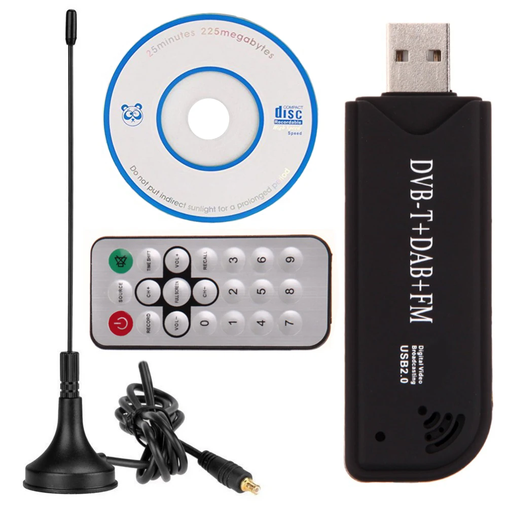 ALLOYSEED USB 2,0 ТВ-тюнер цифровой DVB-T SDR+ DAB+ FM HD ТВ-приемник SDR ТВ-палка RTL2832U+ FC0012 высокое качество