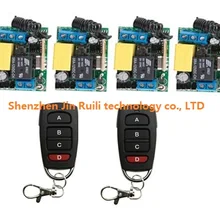 laest AC 1 CH 220 В 10 Беспроводной переключатель дистанционного управления Системы 2 передатчик+ 4 приемника обучения код