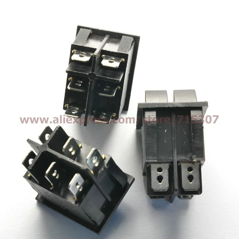 KCD8-212N KCD2 6pins black double button 15A 250V(2)