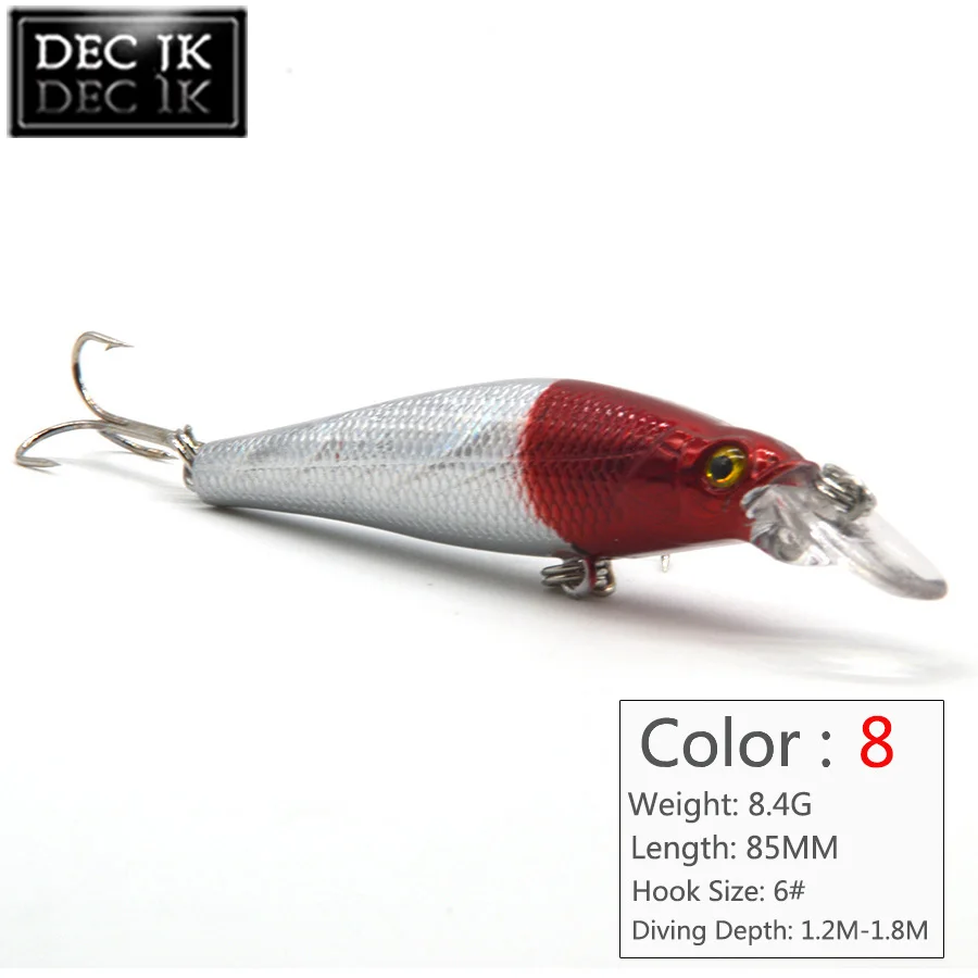 8PCS Minnow Sea Fishing Lure Peche Crankbaits Artificial Bait Lot For Pike With Hook In River Swimbait Jerkbait Hard Baits Set (8)
