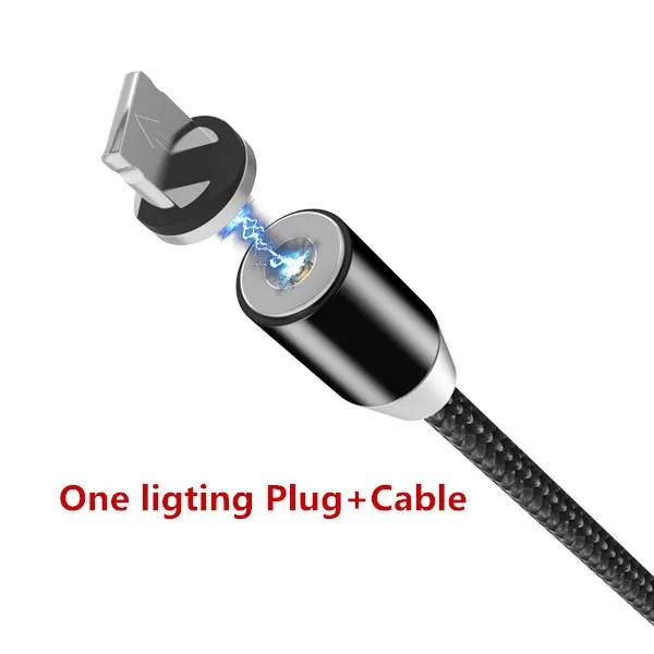 NOHON СВЕТОДИОДНЫЙ Магнитный зарядный кабель, освещение, кабель для телефона Micro usb type C для iPhone X 7 8 6 для Xiaomi 4 X, магнитное быстрое зарядное устройство, 1 м - Цвет: IOS Cable