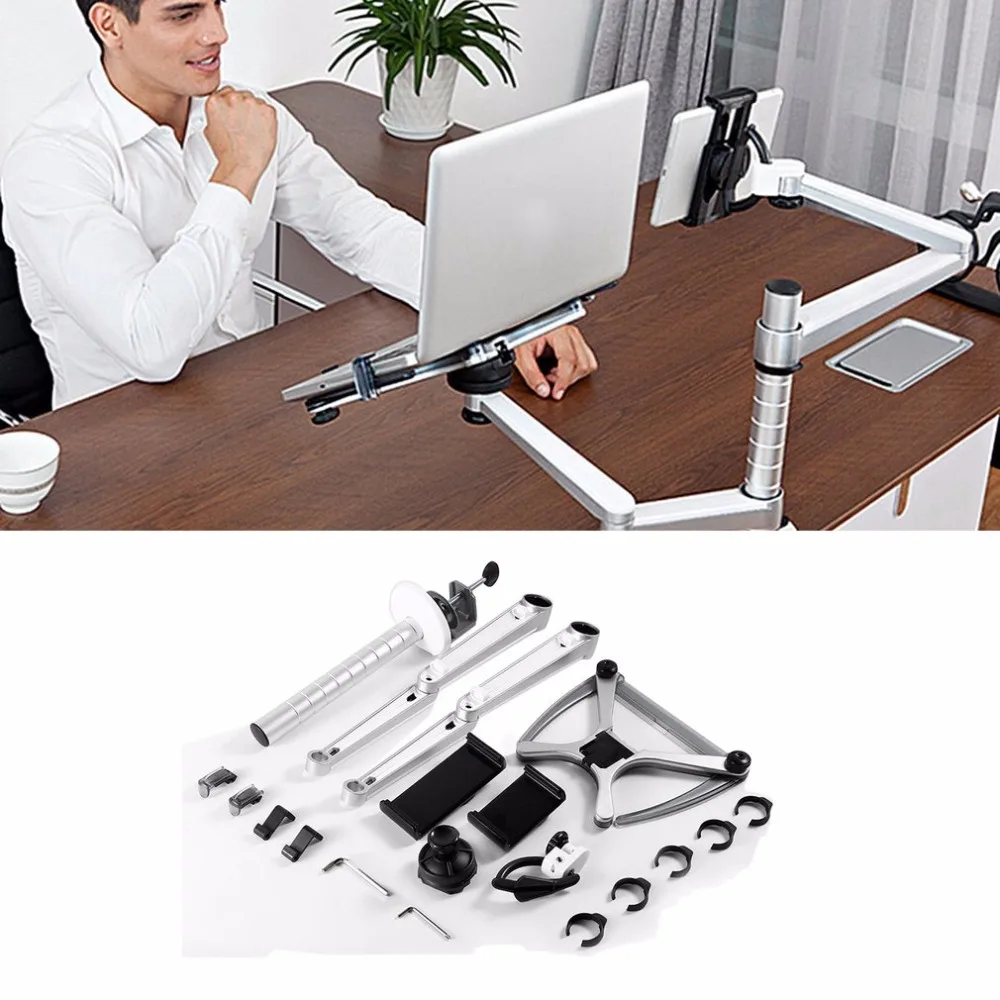 

Laptop Combination Bracket For Laptop Computer Monitors Aluminum Alloy Combination Desk Holder for 10-15 /9-10 inch Laptop
