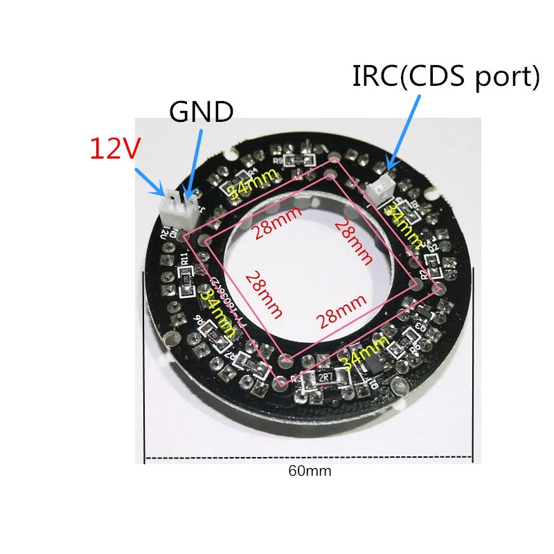 Аксессуары системы видеонаблюдения инфракрасный свет 36 зерна IR LED доска для наблюдения ночного видения диаметр 60 мм