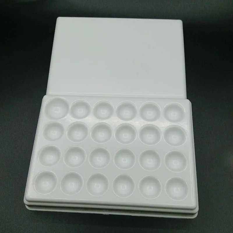 Ատամնաբուժական լաբորատորիա 24 Slot պլաստիկ Palette Watering Plate mixing ափսեի բիծ փոշու խառնման գործիք