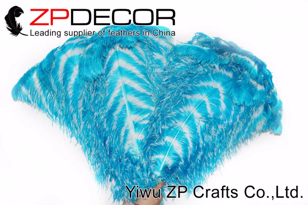 65-70cm ostrich feahters turquoise and white (1)