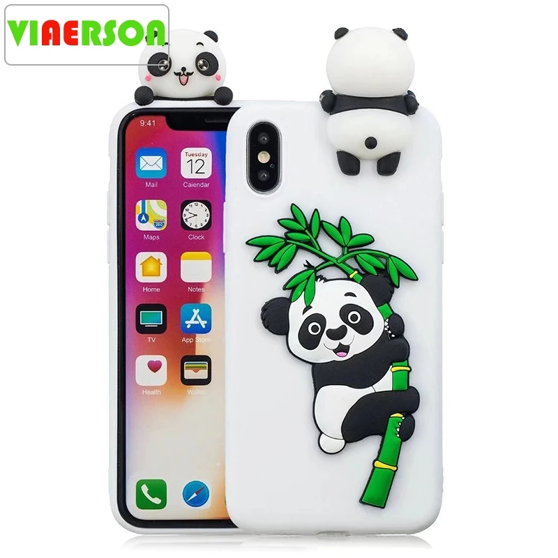 3D игрушка панда чехол для телефона iPhone XS Max XR 6 6S 7 8 Plus X 5 5S SE задняя крышка модные