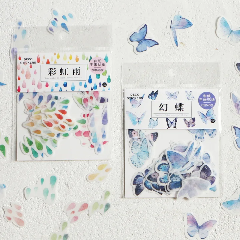 

Rainbow Rain Series Cherry Sakura Decorative Stationery Stickers Scrapbooking DIY Diary Album Stick Label