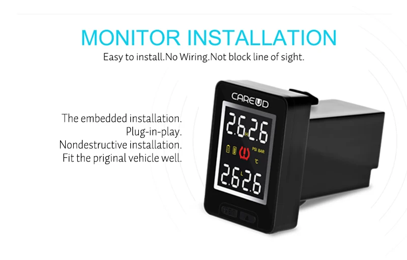 U912 TPMS Car Type Pressure Monitor System 15
