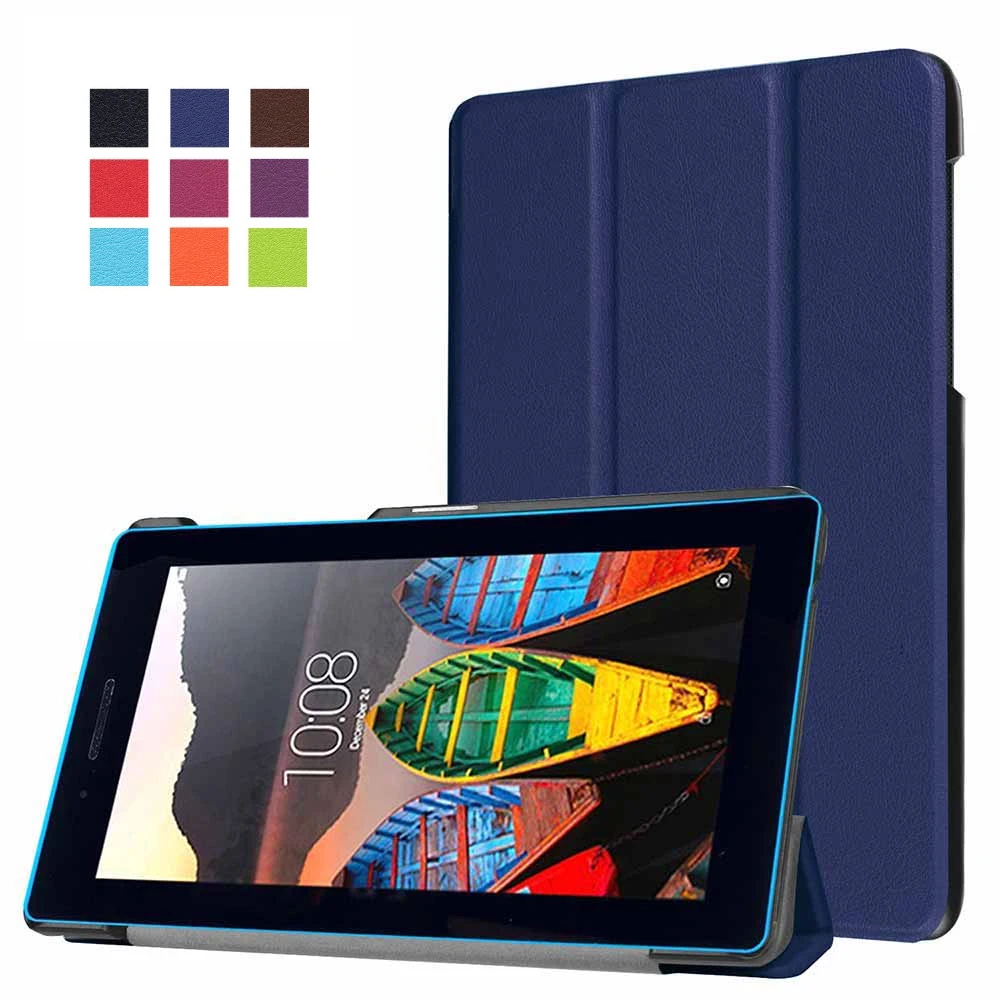 Folding Stand Leather Ultra Slim Protect Case for Lenovo Tab3 7.0 7 Essential 710I 710F 7'' Tablet Accessories | Компьютеры и