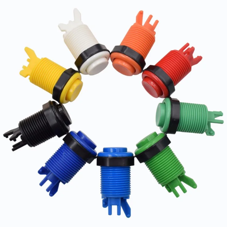 6 PCS High Quality Push Arcade Button Jamma Game Long Push Microswitch for Arcade Game Machine DIY Mult Color