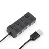 Alta Velocidad Slim 4 puertos USB 2,0 Hub LED USB Hub Splitter con interruptor de encendido/apagado para ordenador portátil PC venta al por mayor negro/blanco ► Foto 2/4