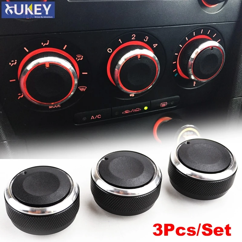 

3PCS FOR MAZDA3 MAZDA 3 M3 2003-2008 SWITCH KNOB KNOBS HEAT HEATER CONTROL BUTTONS DIALS A/C AIR CON COVER 2006 2005 2007 2004