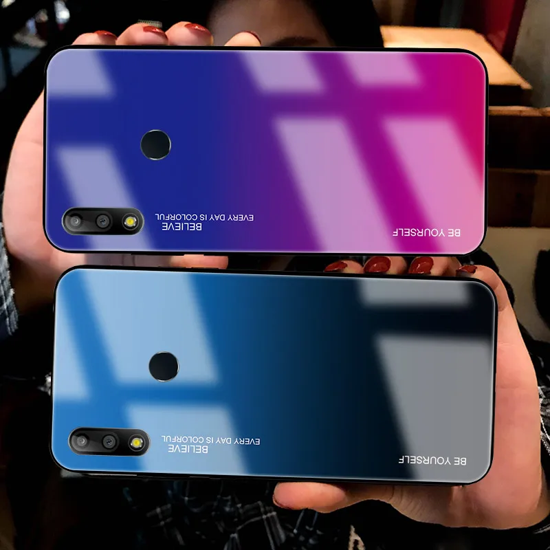 

Gradient Color Tempered Glass Back Case For Asus Zenfone Max Pro M2 ZB633KL ZB631KL M1 ZB601KL ZB602K Cover Protective Fundas