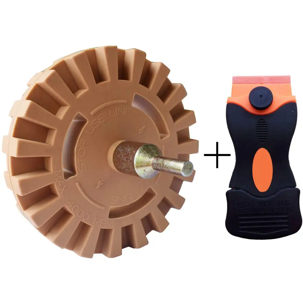 

Razor Blade Sticker/paint Scraper Remover Rubber Wheel for Window Glass Windshield Tile Granite Wall Cleaning Hand Tool E22+E15