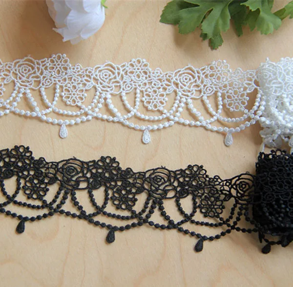 Bead Chain Lace Water Soluble Laces Trims 1yard